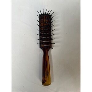 Vtg Mock Tortoise Shell Goody Vented Blow Styling Brush Small 6" Made‎ USA Retro